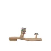 Rhinestone Toe Flat Sandal