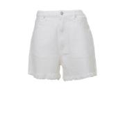 Høy Midje Denim Kjæreste Shorts