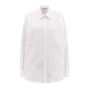Hvit Oversize Skjorte Spiss Krage