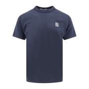Blå Ss24 T-skjorte med Patch Logo