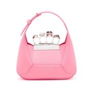 Flamingo Pink Jewelled Hobo Mini Veske