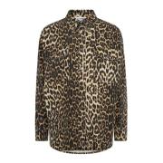 Leocc Denim Skjorte Jakke - Leopard Print