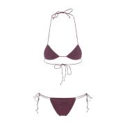 Lilla Lurex Trekant Bikini Sett