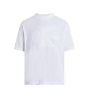 Hvit Bomullsblanding Herre T-skjorte