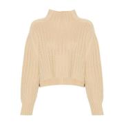 Beige Ull-Kasjmirgenser Tricot Strikket