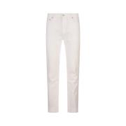 Hvit Blomster Jacquard Slim-Fit Jeans