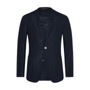 Marine Herringbone Blazer Stilig Komfortabel