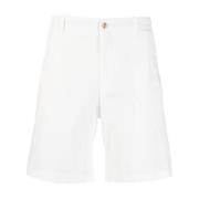 Hvite bomull Bermuda shorts