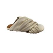 Ivory Lær Flate Sandaler