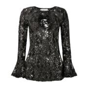 Svart Sequin Blonde Cut-Out Topp