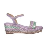 Flettet perle kile sandal