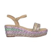 Flettet perle kile sandal