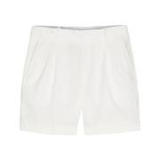 Hvite Seersucker Chino Shorts