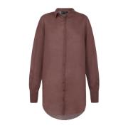 Rosewood Oversize Ramie Skjorte