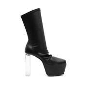 Grill Stretch Peeptoe Boots