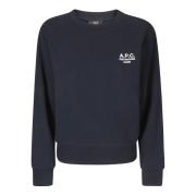 Blå Boxy Fit Sweatshirt med Brodert Logo