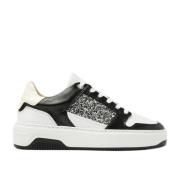 Basket Court Hvit Svart Glitter Sneaker