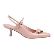 Rosa skinn slingback pumper