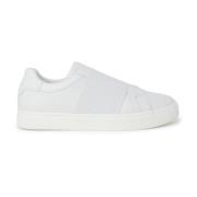 Hvite Skinn Slip-On Sneakers