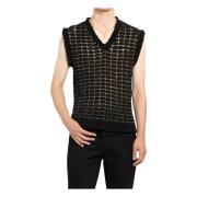 Multifarget Boucle Sjekk V-Hals Vest