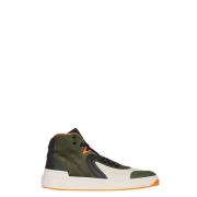 Khaki og hvite High-Top Sneakers