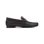 Brun Skinn Loafers Klassisk Stil