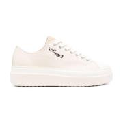 Ecru Low-Top Sneakers Gummisåle