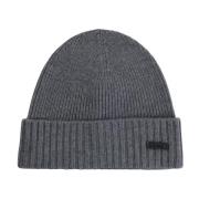 Ribbet Beanie Lue Grå Ull