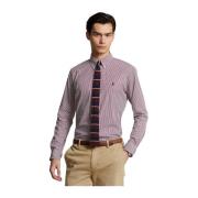 Slim Fit Stripete Stretch Poplin Skjorte