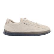 Beige Sneakers med Skinndetaljer