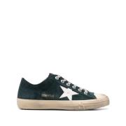 Grønn Semsket Stjerne Patch Sneakers