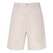 Beige Bomull Shorts Glidelås Lukking