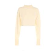 Oransje Ull Kasjmir Crew Neck Sweater