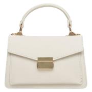 Kvinner Liten Beige Satchel Håndveske laget av Premium Italiensk Ekte ...