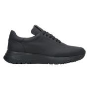 Kvinner Svart Matt Lær Lav-Top Sneakers Er00113797