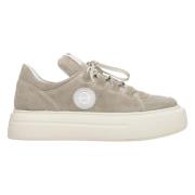 Kvinner Beige Velour Lav-Top Sneakers Er00114568