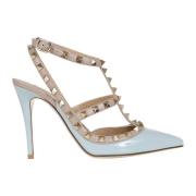 Rockstud Patent Skinn Pumps