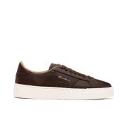 Brune Skinn Sneakers for Menn