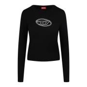 Logo-broderet crew neck genser