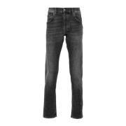 Sort Slim Fit Stretch Bomull Jeans