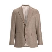 Beige Microstructure Blazer Jakke