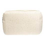 Tweed Make-Up Pouch Liten OFF White W/Gold