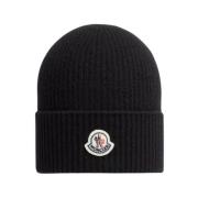 Svart Cashmere Blend Beanie Lue