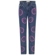 Denim Regular Fit Jeans med Smile Print