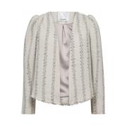 Feminin Boucle Jakke - Beige Grå