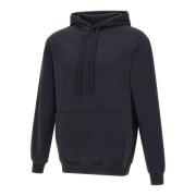 Sort Bomulls Sweatshirt med Hette