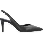 Spiss Tå Skinn Slingback Stiletto Pumps