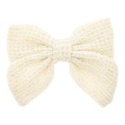 Tweed BOW Hårklipp OFF White W/Gold