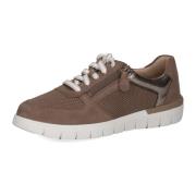 Beige Skinn Glidelås Sneakers