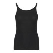 Svart Rollneck Tank Top